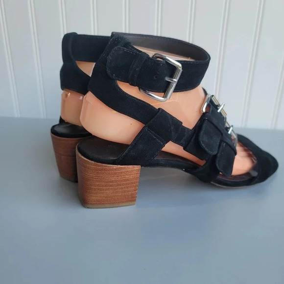 Rebecca Minkoff Women's Black Suede Strap Sandals Block Heel Size 9 M - Picture 6 of 10